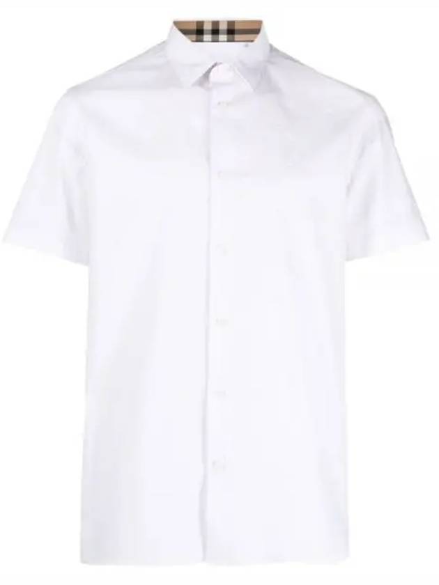 Men's Logo Cotton Short Sleeve Shirt White - BURBERRY - BALAAN 2