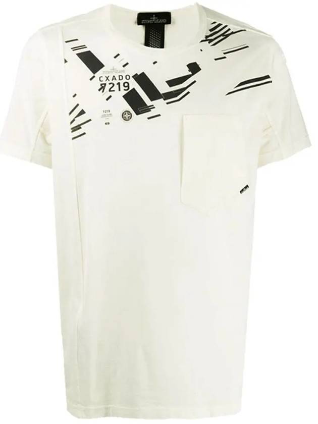 Men's Shadow Project Printing Short Sleeve T-Shirt Ivory - STONE ISLAND - BALAAN 3