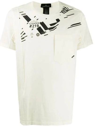 Men's Shadow Project Printing Short Sleeve T-Shirt Ivory - STONE ISLAND - BALAAN 2