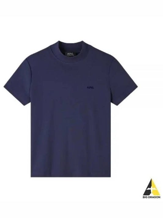 Logo Print Short Sleeve T-shirt Navy - A.P.C. - BALAAN 2