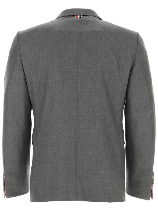 Super 120S Wool Twill Single Breasted Classic Jacket Grey - THOM BROWNE - BALAAN 3