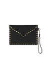 Rockstud Pouch Bag Black - VALENTINO - BALAAN 1