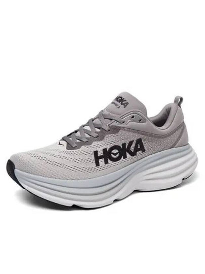 Bondi 8 Wide Low Top Sneakers Grey - HOKA ONE ONE - BALAAN 2