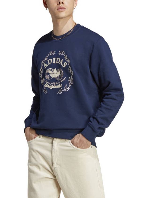 Embroidered Logo Sweatshirt Navy - ADIDAS - BALAAN 4