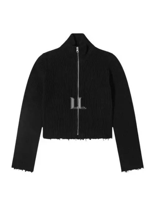 Ribbed Zipper Cotton Cardigan Black - MAISON MARGIELA - BALAAN 2