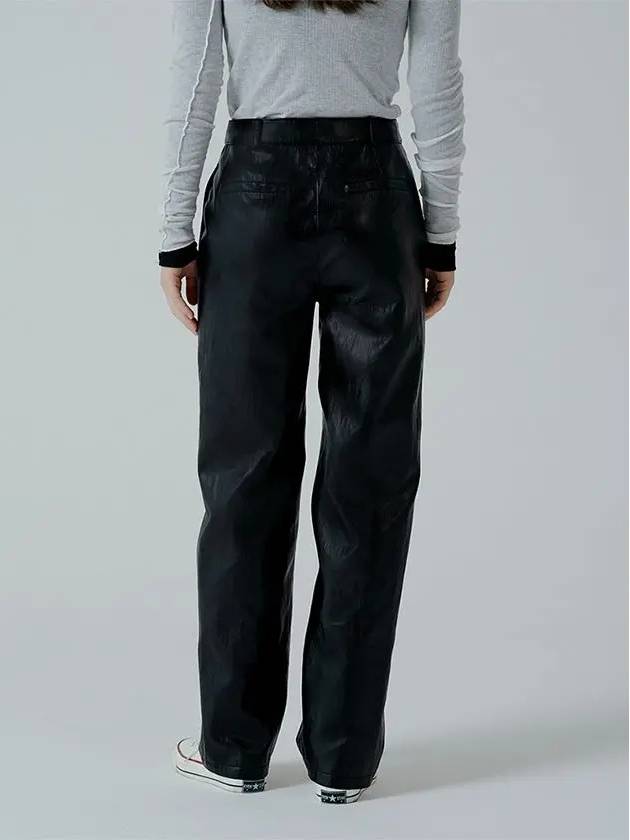 Straight fit leather pants - PINBLACK - BALAAN 4