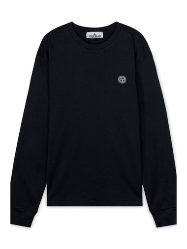 Logo Patch Long Sleeve T-Shirt Navy - STONE ISLAND - BALAAN 1