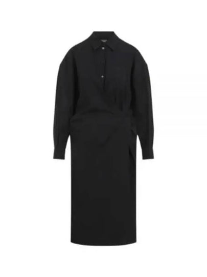 Straight Collar Twisted Long Dress Black - LEMAIRE - BALAAN 2