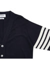 Men's Sustainable Classic Diagonal Wool Cardigan Navy - THOM BROWNE - BALAAN 5