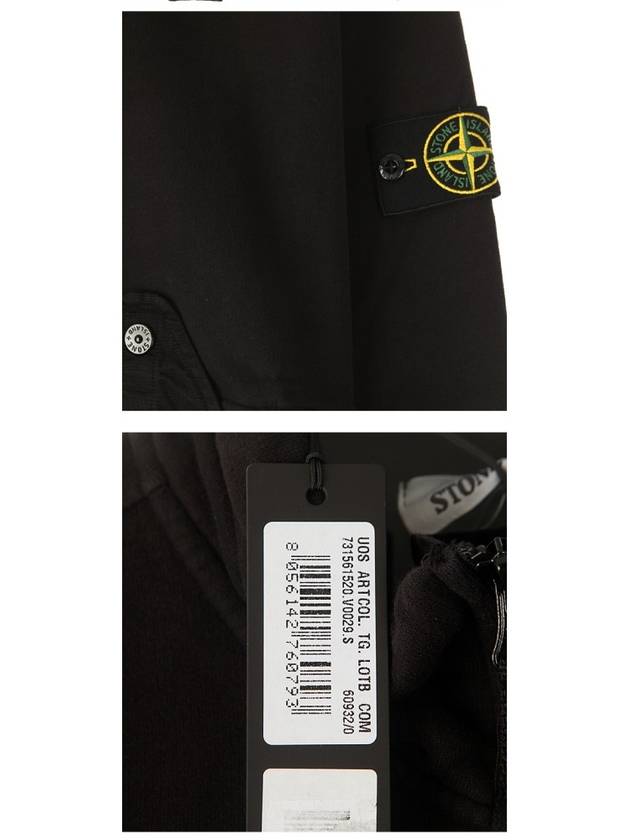Half Zip Up Brushed Sweatshirt Black 731561520 - STONE ISLAND - BALAAN 6