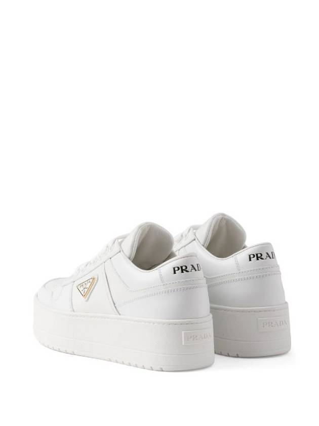 Downtown Bold Leather Low Top Sneakers White - PRADA - BALAAN 4