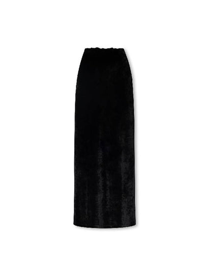 Velvet Effect High Waisted H-Line Skirt Black - BALENCIAGA - BALAAN 2