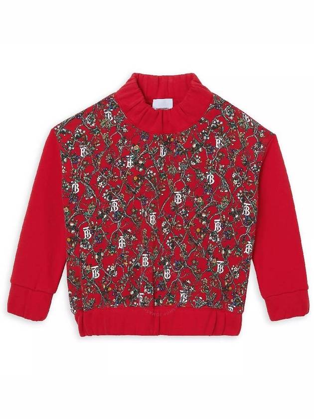 Burberry Girls Bright Red Laurice Floral Print Sweater Size 10Y - BURBERRY - BALAAN 1