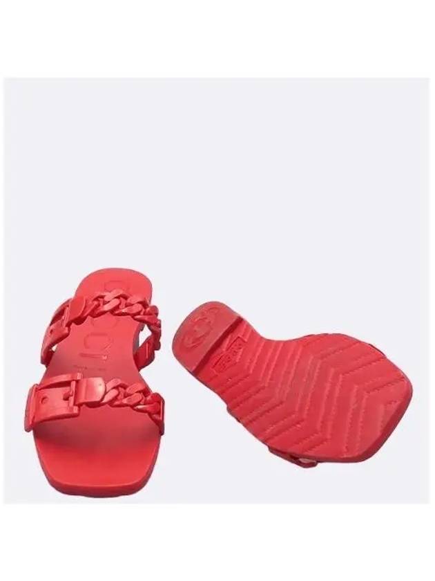 624731 Red color rubber slide women s slippers size 36 230MM - GUCCI - BALAAN 3