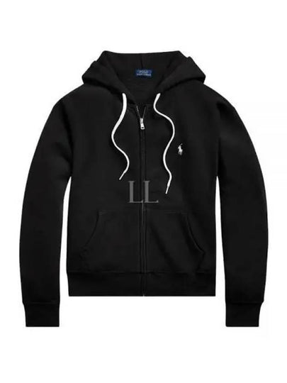 Embroidered Logo Pony Zip-Up Hoodie Black - POLO RALPH LAUREN - BALAAN 2