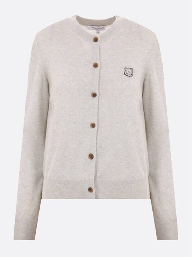 Bold Fox Head Patch Regular Cardigan Grey - MAISON KITSUNE - BALAAN 2