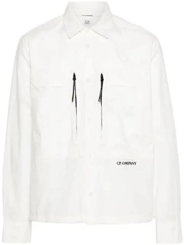 Cotton Popeline Over Long Sleeve Shirt White - CP COMPANY - BALAAN 2