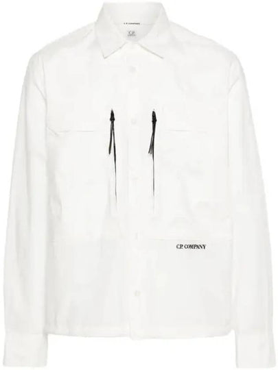 Cotton Popeline Over Long Sleeve Shirt White - CP COMPANY - BALAAN 2