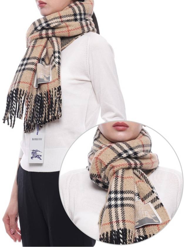 Check Reversible Wool Cashmere Scarf Sand - BURBERRY - BALAAN 3