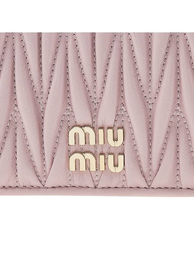 Matelasse Nappa Leather Card Wallet Pink - MIU MIU - BALAAN 7