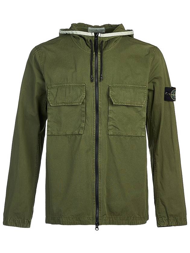 Wappen Patch Old Treatment Hooded Zip Up Olive Green - STONE ISLAND - BALAAN 2