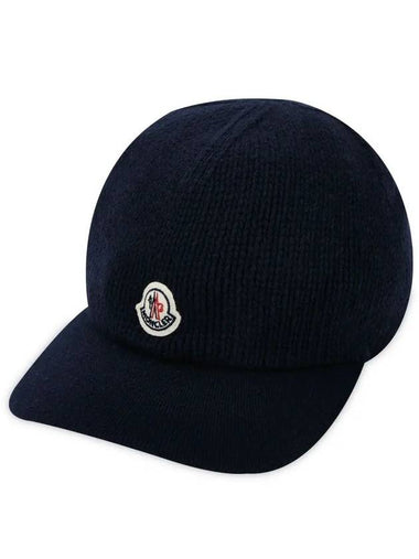 Women s Knitted Cotton Blue Ball Cap 3B00021 0U383 750 - MONCLER - BALAAN 1