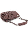 NE1C9A712Z Burgundy leather ribbon Louisa silver chain shoulder bag - NINA RICCI - BALAAN 3