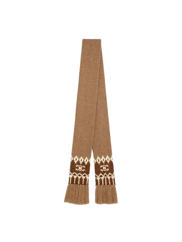 Triomphe Fair Isle Muffler Camel - CELINE - BALAAN 1