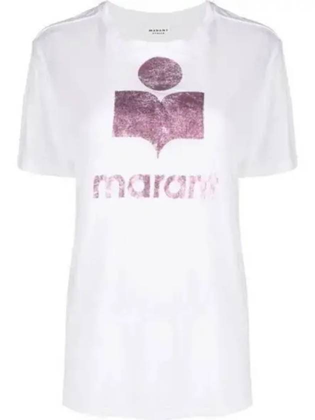 Zwell Logo Short Sleeve T Shirt White Pink TS0001FAA1N10EPKWH - ISABEL MARANT - BALAAN 1