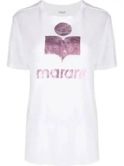 Zwell Logo Short Sleeve T Shirt White Pink TS0001FAA1N10EPKWH - ISABEL MARANT - BALAAN 1