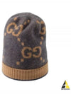 GG Monogram Knit Cashmere Beanie Blue Beige - GUCCI - BALAAN 2