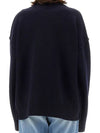 Big Heart Logo Wool Knit Top Navy - AMI - BALAAN 4