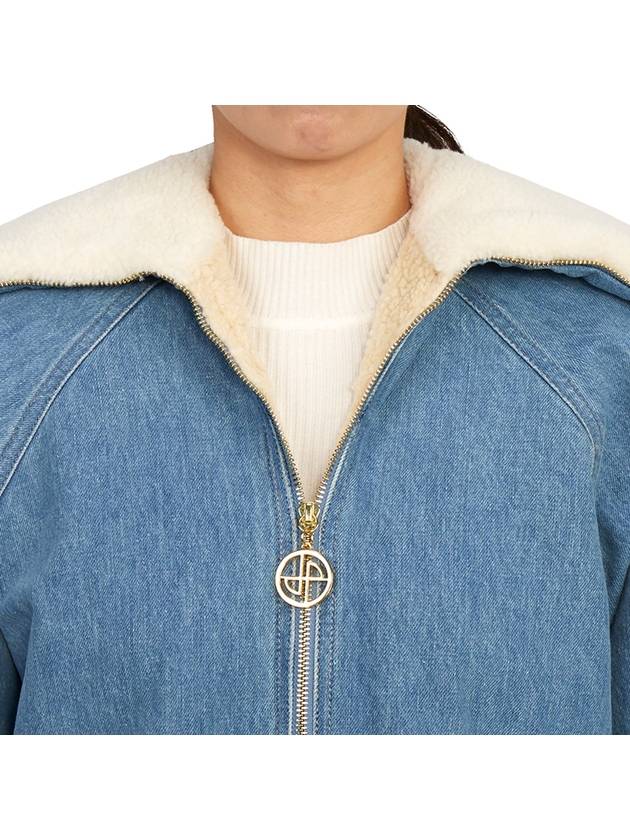 Big Neck Shearling Denim Jacket Light Blue - PATOU - BALAAN 11