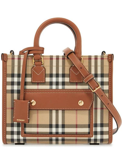 Freya Mini Tote Bag Brown Archive Beige - BURBERRY - BALAAN 2