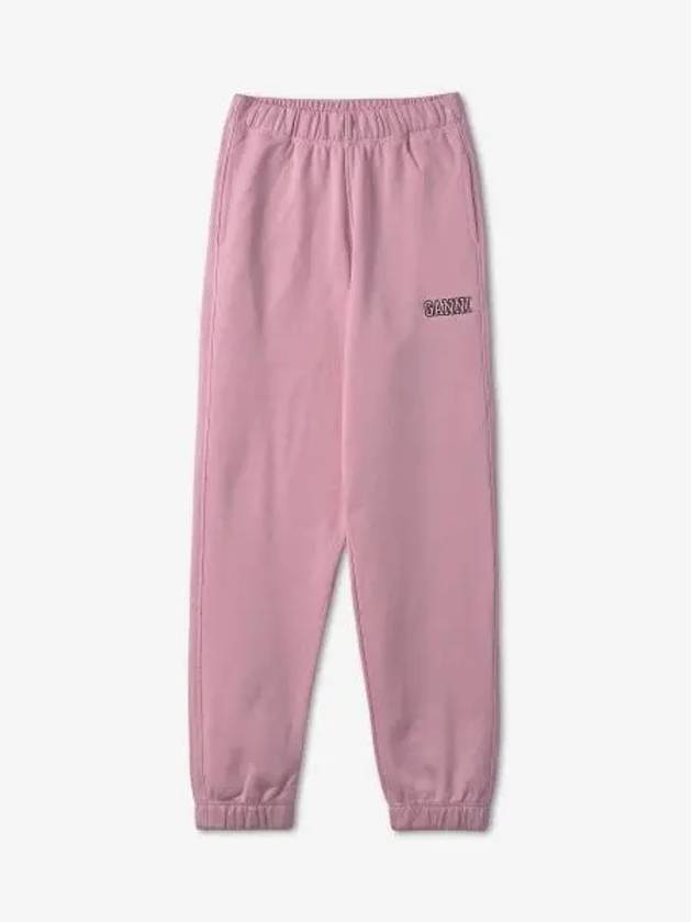 Side Logo Cotton JoGGer Track Pants Pink - GANNI - BALAAN 2