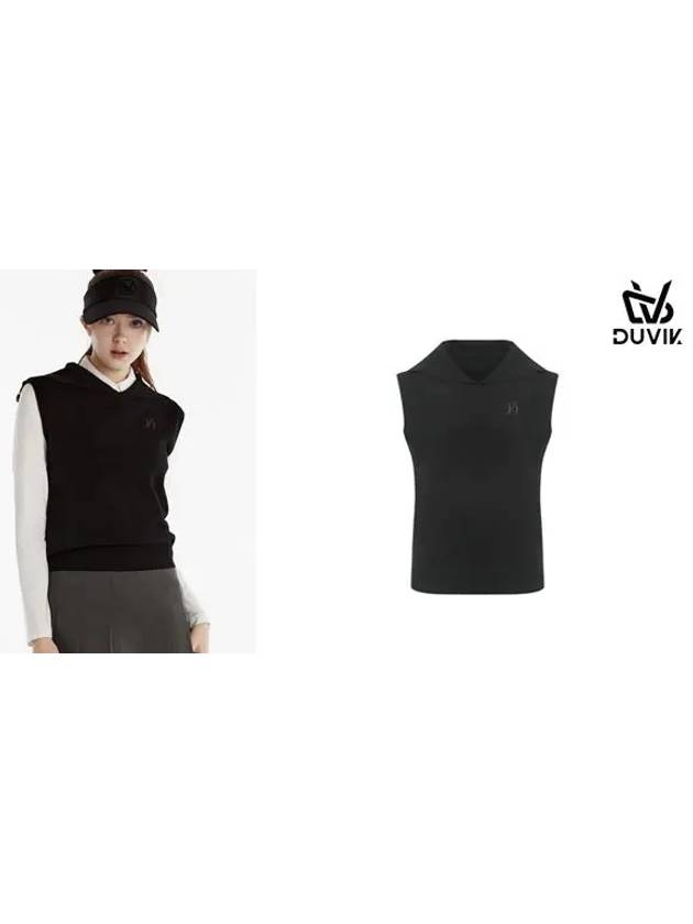 Sailor Wide Collar Knit Vest DE1WSV216BK - DUVIK - BALAAN 6