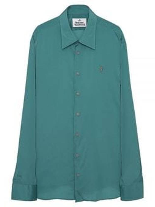 Men's Ghost Embroidered Logo Long Sleeve Shirt Green - VIVIENNE WESTWOOD - BALAAN 2