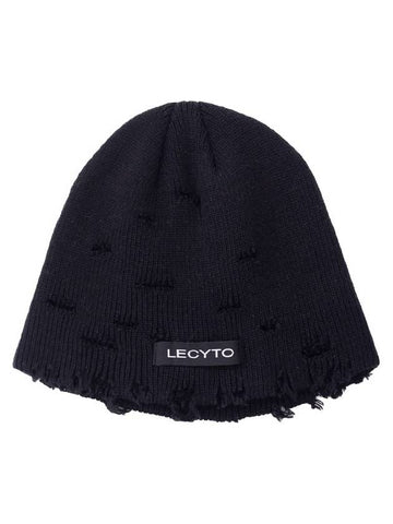 Destroyed Logo Beanie BLACK - LECYTO - BALAAN 1