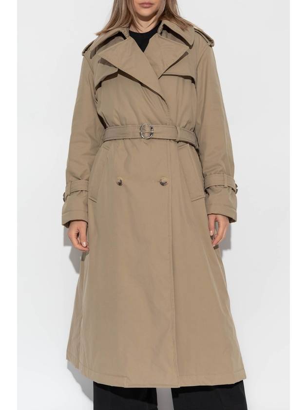 Alexander McQueen Padded Trench Coat With Belt, Women's, Beige - ALEXANDER MCQUEEN - BALAAN 3