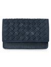 Intrecciato Flap Business Card Wallet Navy - BOTTEGA VENETA - BALAAN 3