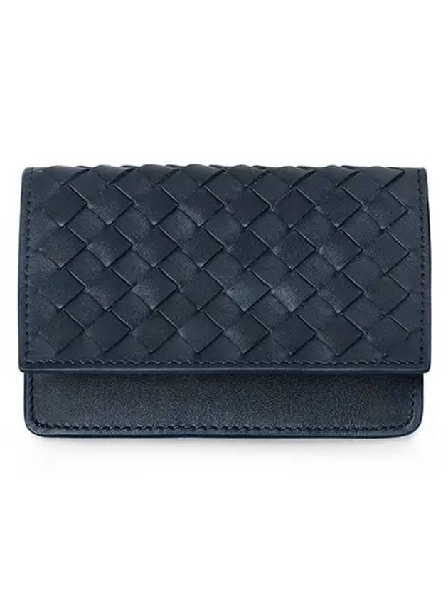 Intrecciato Flap Business Card Wallet Navy - BOTTEGA VENETA - BALAAN 2