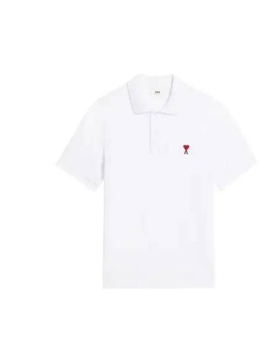 Small heart logo polo shirt white 1039328 - AMI - BALAAN 1