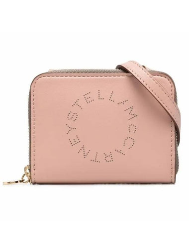 logo strap card wallet powder pink - STELLA MCCARTNEY - BALAAN 1