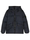 Kids Garment Dyed Crinkle Reps Recycled Nylon Down Padding Navy - STONE ISLAND - BALAAN 2