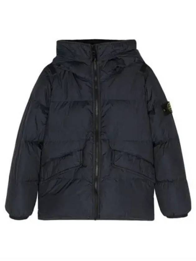 Kids Garment Dyed Crinkle Reps Recycled Nylon Down Padding Navy - STONE ISLAND - BALAAN 2