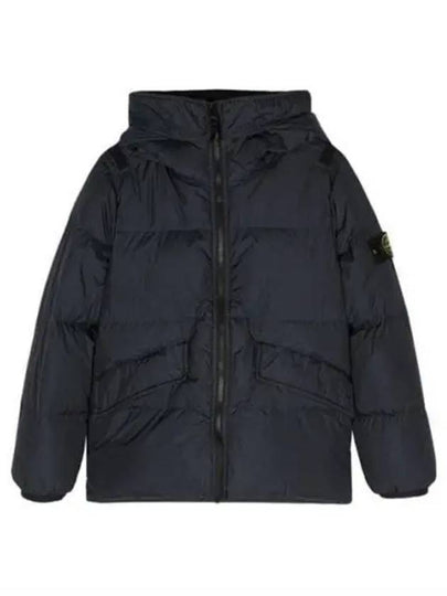 Kids Garment Dyed Crinkle Reps Recycled Nylon Down Padding Navy - STONE ISLAND - BALAAN 2