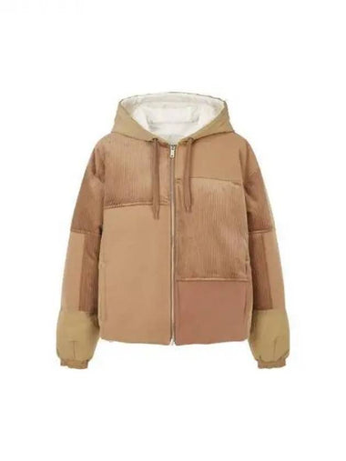 Women s Hooded Patchwork Down Jumper Camel 271458 - EMPORIO ARMANI - BALAAN 1