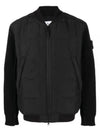 Logo Patch Padded Zip-up Jacket Black - STONE ISLAND - BALAAN 2