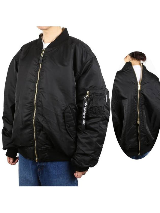 Men's Double Zipper Bomber Jacket Black - VETEMENTS - BALAAN 2