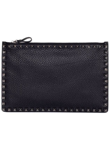 Rockstud Clutch Stampa Alce MY2P0565VAP 0NO All Black - VALENTINO - BALAAN 1